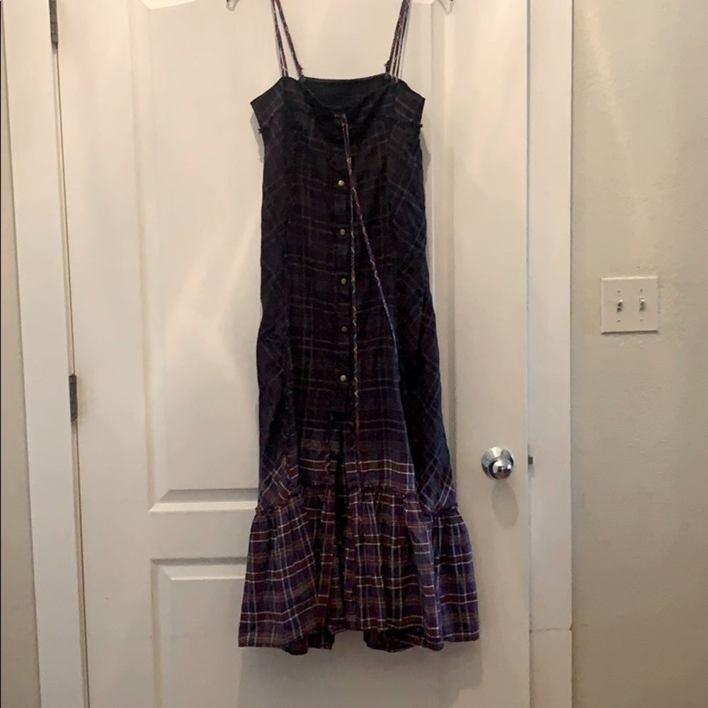 We the Free Free People Plaid City maxi dress s